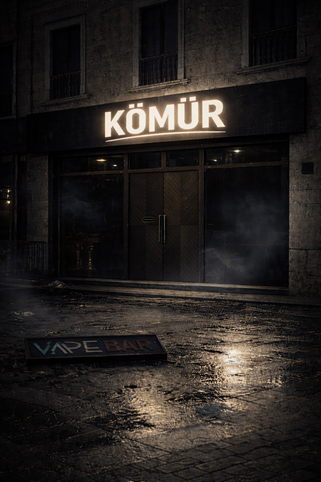 KÖMÜR storefront at night